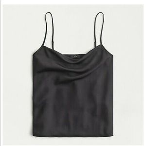 J. Crew Cowell neck black silk Cami